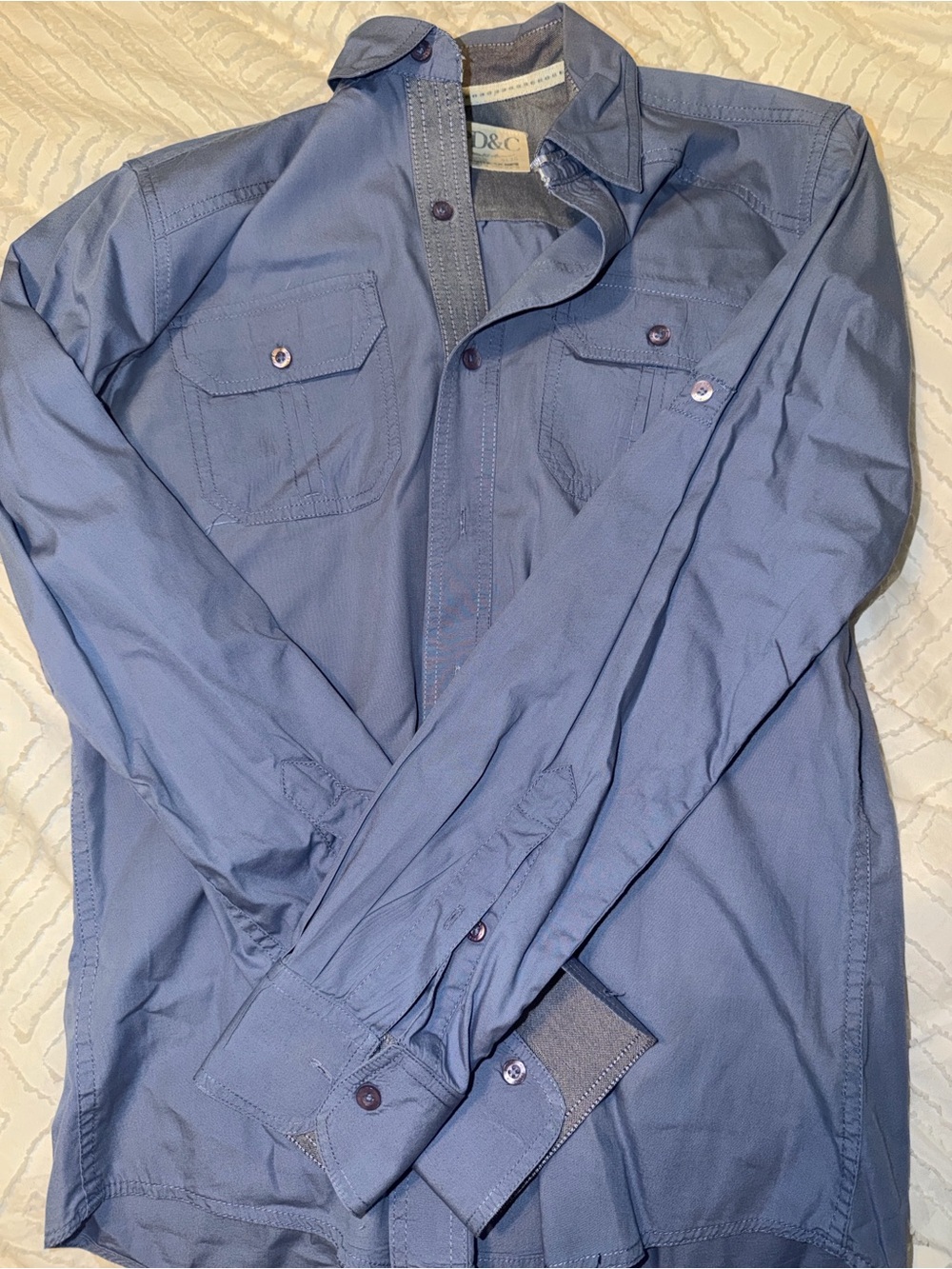 PD&C Men's Button-Up Shirt Jacket in Blue